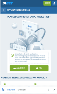 Capture d'écran de l'application 1xbet APK - #4