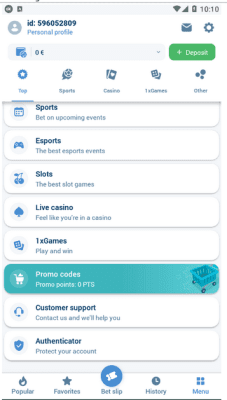Capture d'écran de l'application 1xbet APK - #14