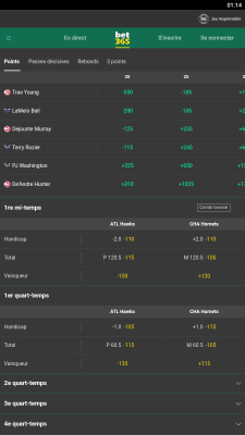 Capture d'écran de l'application Bet365 - #4