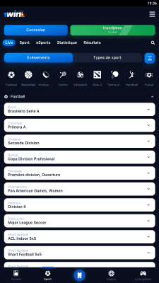 Capture d'écran de l'application 1Win - #3