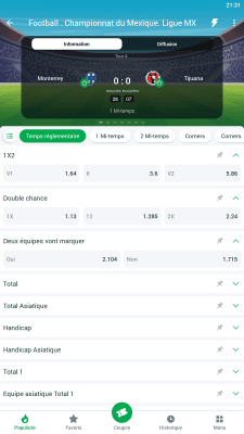 Capture d'écran de l'application Linebet APK - #4
