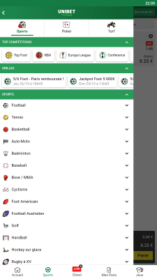 Capture d'écran de l'application Unibet - #4
