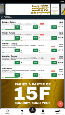 Capture d'écran de l'application Sunubet - #1