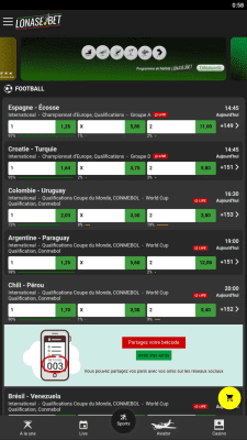 Capture d'écran de l'application Lonase Bet - #1