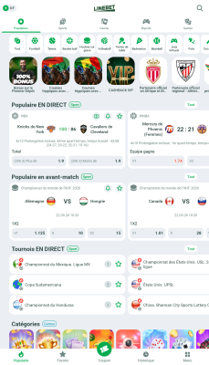 Capture d'écran de l'application Linebet - #1